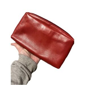 Hobo International Red Leather Women's Shoulder Bag Zip Zipper Stitching Accent